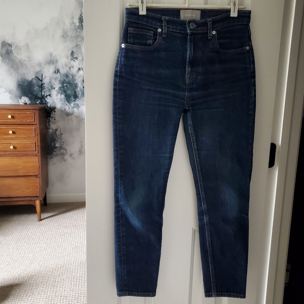 🌟 Everlane High Rise Straight-Leg Jean, Dark Indigo (28 Ankle)